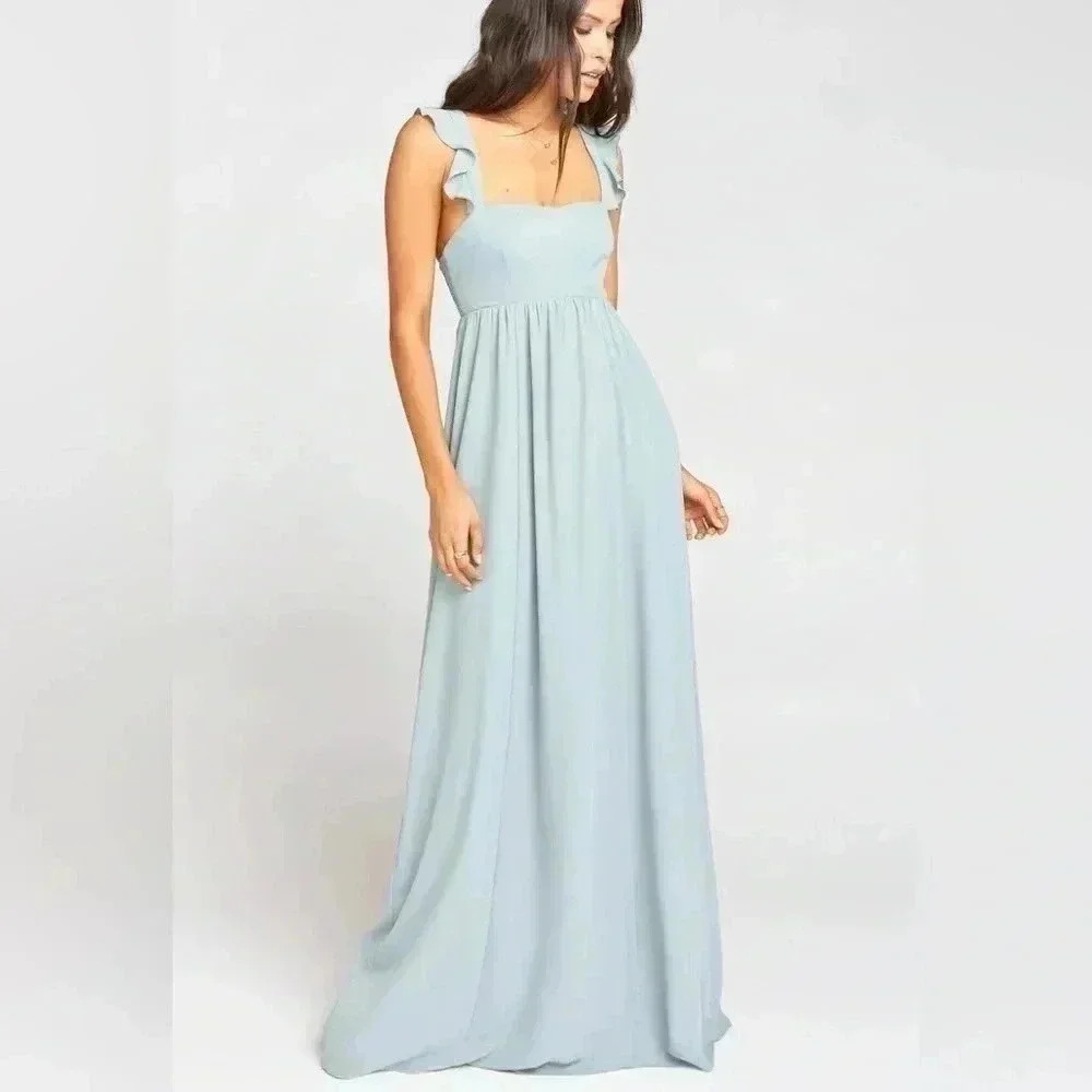 [S]Show Me Your MuMu  Silver Sage Crisp June Maxi Dress